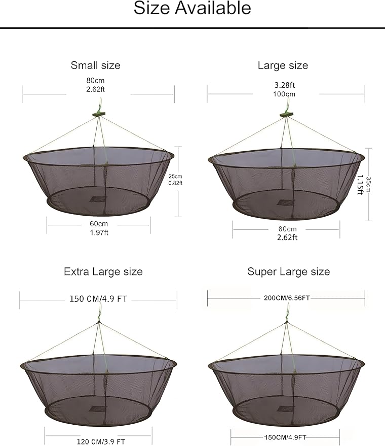 Foldable Fish Catching Net, Hand Cast Cage for Shrimp and Crab