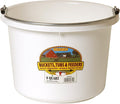 Little Giant P8WHITE Dura Flex Plastic Bucket for Livestock, 8-Quart, White