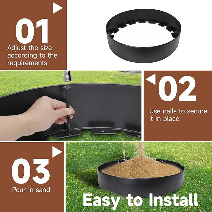 BJADE'S Adjustable Chicken Dust Bath Tub,25'' D * 5.9'' H, Bottomless Design,Chickens Coop Accessory,Chicken Cage Lime Container for Chickens,Ducks,Turkeys,Quails for Chicken Coops