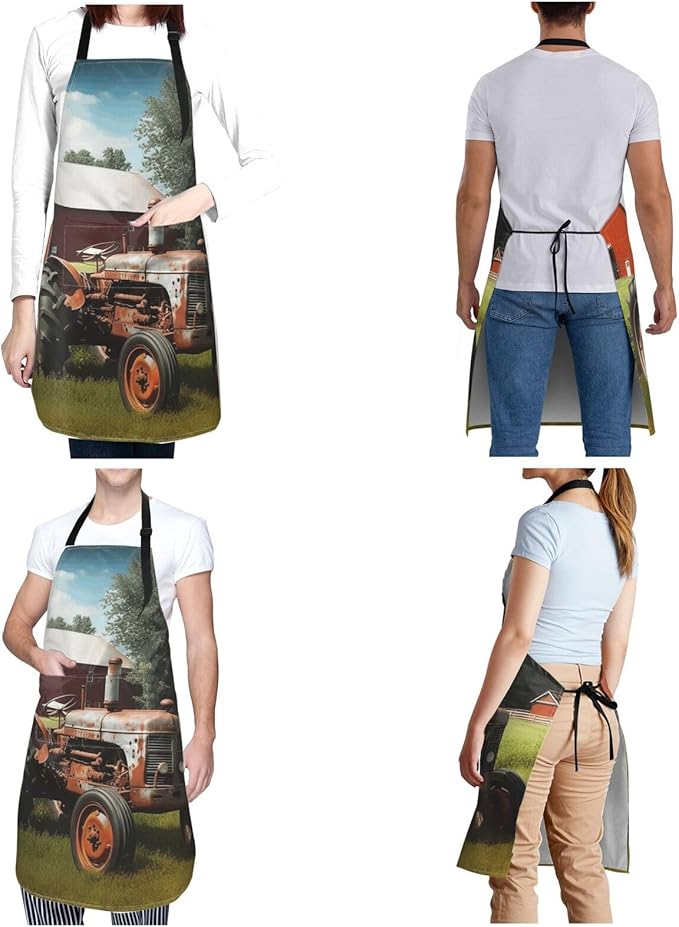 Waterproof Aprons for Women Men Adjustable Bib Cool Electric Guitar Apron Chef Cooking Aprons for Kitchen