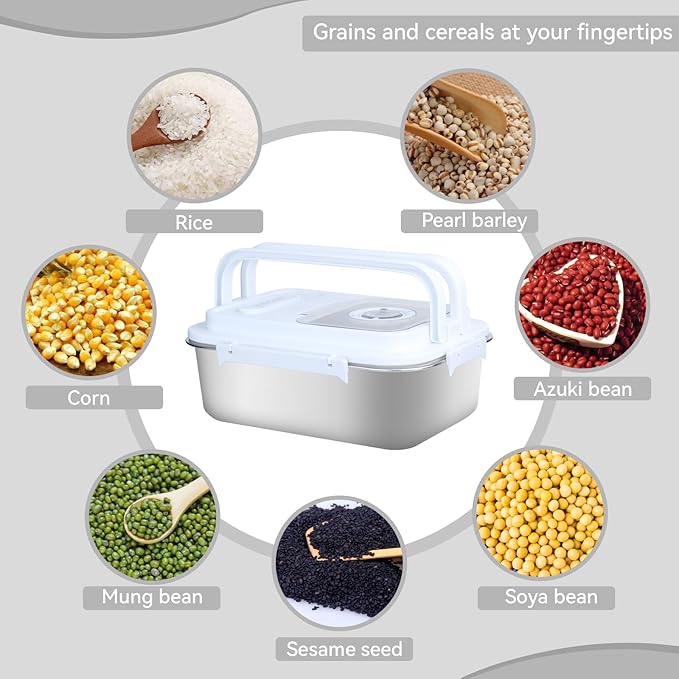 15lbs/7L Stainless Steel Dog Cat Pet Food Flour Storage Bin Airtight Bird Seed Keep Food Fresh Rice Container Metal Cereal Grain Dry Boxes for Kitchen Countertop Pantry, Silver (240 oz)