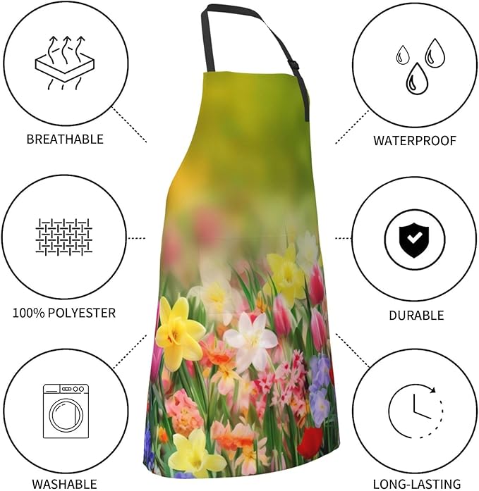 Shark Jumping Home Aprons 2 Pockets 33"×28" for Men Women, Ocean Sea Waterproof Kitchen Cooking Bib