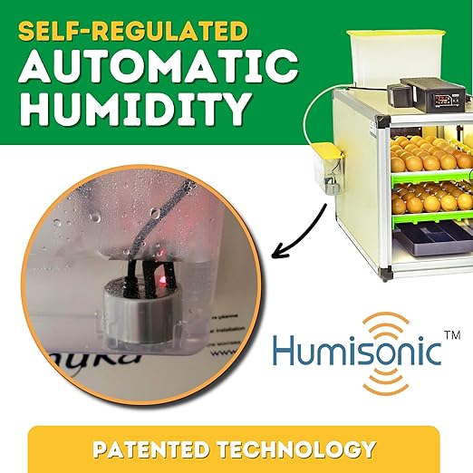 Incubators for Hatching Eggs – 60 Egg Incubator Setter & Hatcher with Automatic Turner & Digital Humidity Control Cabinet, Compact Chicken Incubator & Quail Egg Incubator by Hatching Time