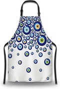 Housekeeping Apron for Women Blue Evil Eye Funny Aprons for Men for Kitchen Cooking Restaurant BBQ Painting Crafting Gardening 27” (W) x 31” (H), Waterproof Aprons