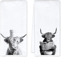 Cow Bathroom Decorative Towels - Cow Gifts Hand Towel, Funny Cows Decorative Hand Towels for Bathroom, 16x24 Inch Set of 2