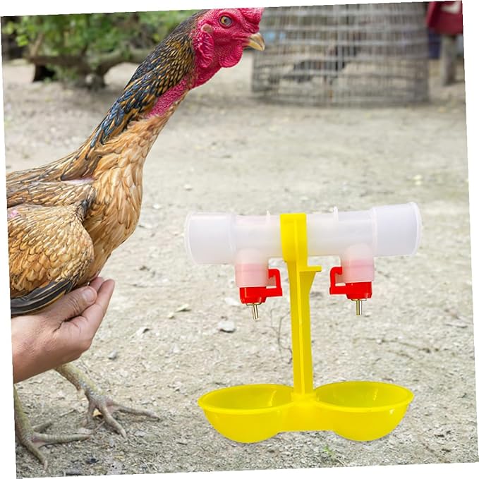 10pcs Dual-Head Ball Valve Poultry Water Nipples Automatic Chicken Waterer System Farm Drinking Fountain for Backyard and Commercial Use