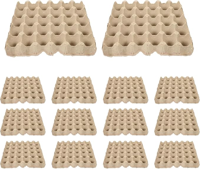 15pcs Egg Cartons: Duck Egg Cartons - 30-Count Paper Trays for Refrigerator Farm Storage - Stackable Holders for Kitchen Party Favors