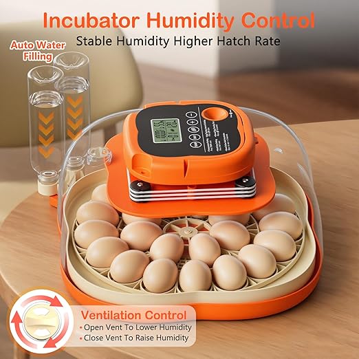 25 Egg Incubators for Hatching Eggs, Egg Incubator with Automatic Egg Turning and Humidity Control, Incubators for Hatching Eggs Chicken Quail Parrot Pigeon