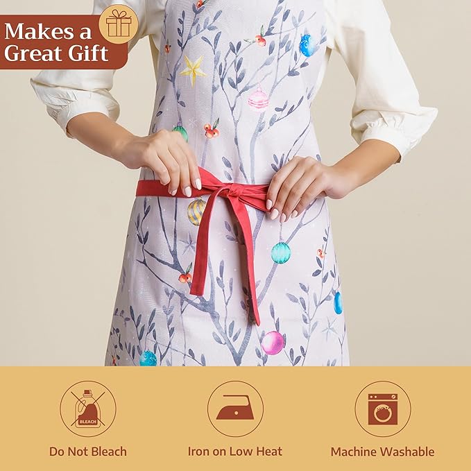 Maison d' Hermine 100% Cotton Apron for women with Pocket Kitchen Chef Apron for Men Cooking Easter Decorations