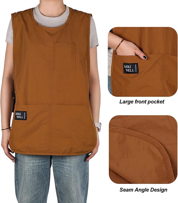 Waterproof Unisex Cobbler Apron with 4 Pockets Vest Style Ultralight Chef Waiter Work Overalls