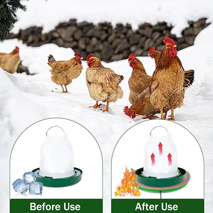 Heated Chicken Waterer Heater Base Poultry Water Heated Base for Plastic/Metal Poultry Pigeon Drinker Waterer Founts Winter Chicken Coop Accessories 45W 110V-250V