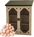 Wooden Egg Storage Cabinet Holds - Farmhouse Storages Organizer Cabinet With Double Doors | Eggs Storage Box With Wire Mesh Window | Vintage-style Egg Holder Home Kitchen Pantry Cabin Coop Farm