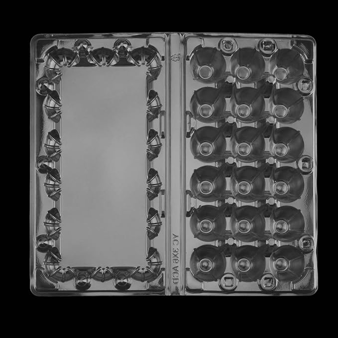 JAPCHET 150 Pack 18 Grid Quail Egg Cartons, Reusable Quail Egg Cartons Cheap Bulk, Stackable Plastic Quail Egg Container for Quail Eggs