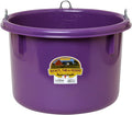 Little Giant® Plastic Round Feeder | Feed Bucket for Livestock | Ultra Durable Round Plastic Bucket | Made in USA | 8 Gallon | Purple