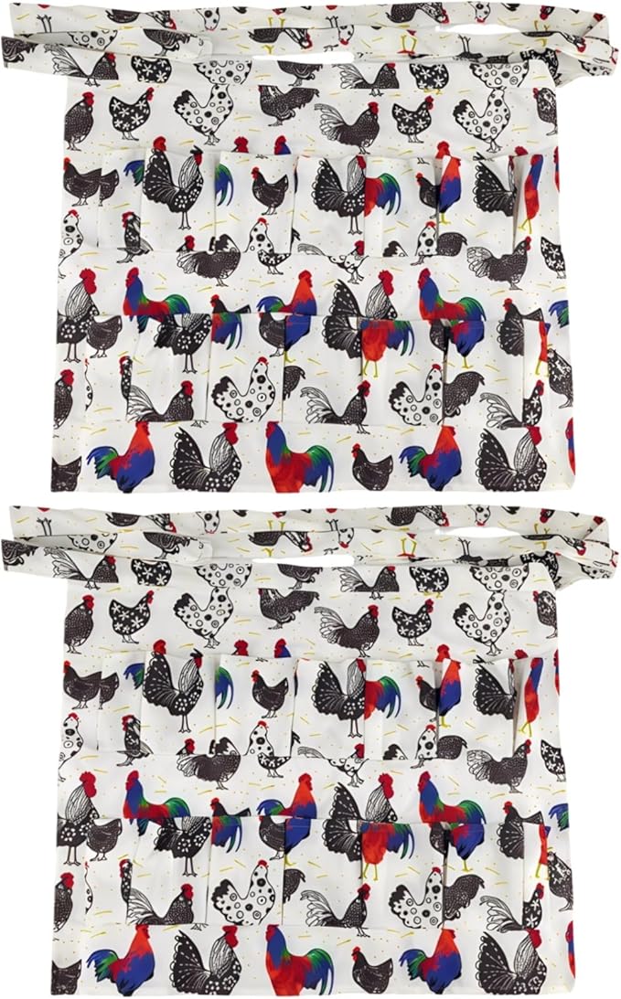 2 Pcs Pocket Egg Gathering Apron, Chicken Egg Collector, 16.9 X 20.1 in / 43 X 51 Cm