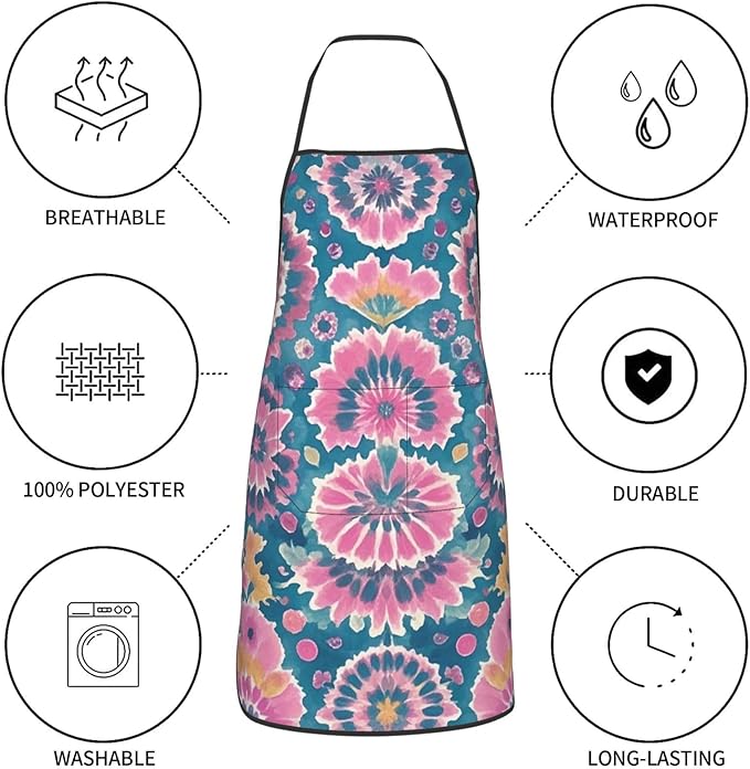Waterproof Apron Adjustable Bib for Women Men Tractor farm Cooking Aprons Chef Bibs with 2 Pocket