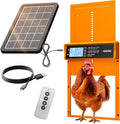 Okkobi Automatic Chicken Coop Door Solar Powered - LCD Display - Chicken Coop Door with Remote Control, Light Sensor & Timer - Anti-Pinch Function - 5-Year Protection - Autumn Ember