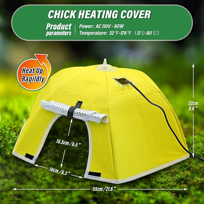 Chicken Brooder Box for Chicks Brooder Plate Chick Heater Warmer for 10 Newborns Baby Chicken Supplies for Chicks Duckling Quail Goose Poultry Bird Breeding Box