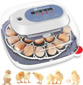 Sailnovo 24 Egg Incubators for Hatching Eggs, 4 Modes Egg Incubator with Automatic Egg Turning and Humidity Display, Egg Candler - 360° View with Clear Window Incubators for Hatching Chicks, Blue
