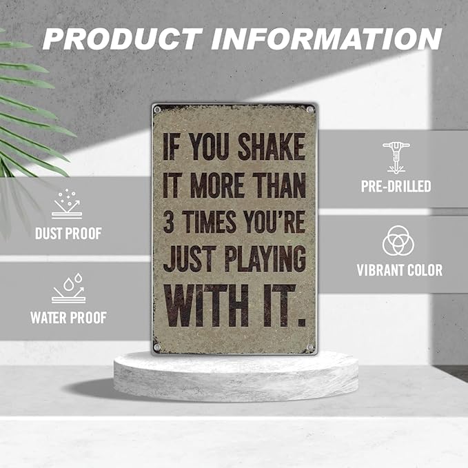 Bathroom Wall Decor Funny Quote Rustic Metal Restroom Sign With Sarcastic Humor Novelty Art For Men Small Toilet Poster Humorous Conversation Piece Masculine 8 x 12 Inch
