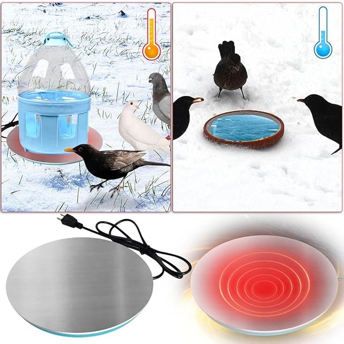 Chicken Water Heater for Winter,Chicken WatererHeater Base for Metal Plastic Poultry Founts Waterer,Freeze Proof ChickenWater Heater for Winter,Heated Waterer for Chickens,Ducks & Outdoor Birds