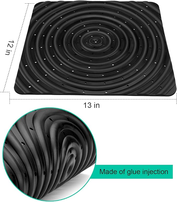 6 Pack Washable Chicken Nesting Pads, 13 x 12 inch, Black, Solid, Anti-Slip, Injection Molded Polypropylene, Suitable for Chicken Coops