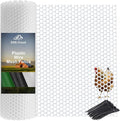 Plastic Chicken Wire Mesh Fence,Plastic Chicken Wire Roll 16in x 33ft,Garden Netting Fencing Barrier for Poultry, Animals, Pets and Balcony(White)