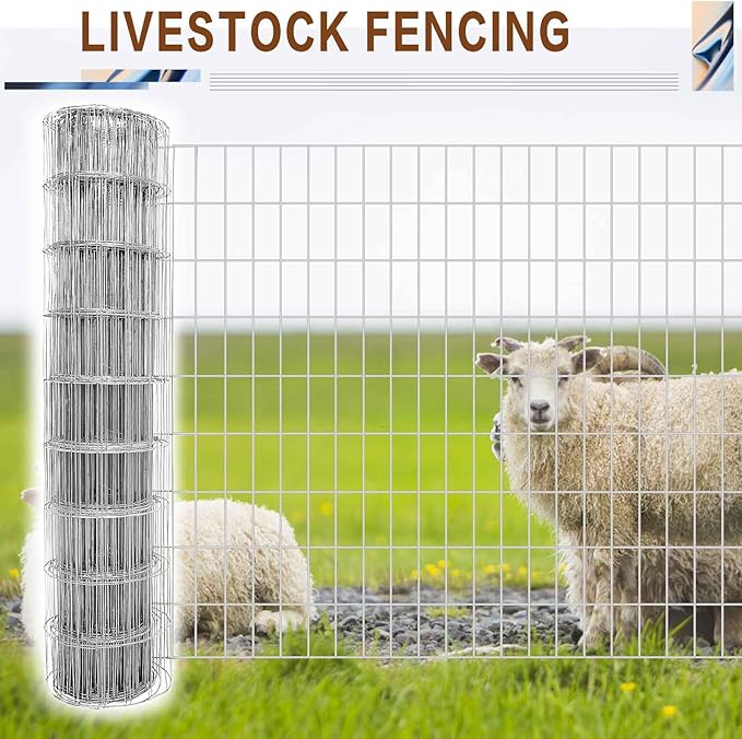 Tongmo 4 ft x 100 ft Galvanized Welded Wire Fence, 16GA Garden Chicken Wire Fence Roll, Mesh Size 2" x 4"Hardware Cloth, Ideal for Yard Protection and Poultry Netting