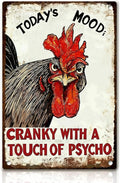 Funny Chicken Coop Signs - Vintage Sign Metal Tin Today's Mood For Chicken Lovers Gifts Outdoor Home Farm Wall Art Decor 8x12 Inch