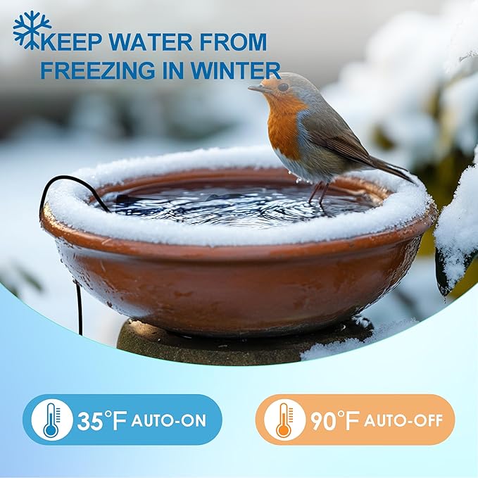 Utility De-Icer 150 Watt Submergible Cast Aluminum Bird Bath Heater Chicken Water Heater for Winter Black