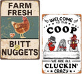 2 Pack Chicken Signs Funny Chicken Coop Decor, Farm Sign for Home Kitchen Outdoor Decor Chickens Plaque Gifts for Chicken Fan Lovers 8×12 Inch