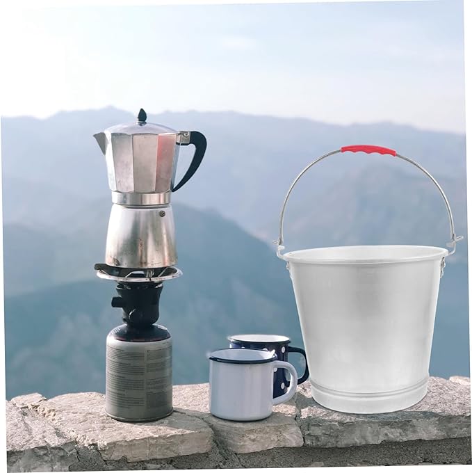 PRETYZOOM Portable Aluminum Milk Storage Bucket Heavy Duty Water Container for Beach Farm and Camping Corrosion Resistant Capacity Easy to Clean
