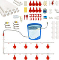 Complete Set Pipeline Automatic Chicken Waterer System with PVC Pipeline and 304 Stainless Steel Hose, Chicken Water Cups, Chicken Watering System. (No Bucket Included)