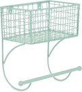 DII Rustic Farmhouse Bathroom Décor, Metal Storage, Small Towel Bar, Aqua
