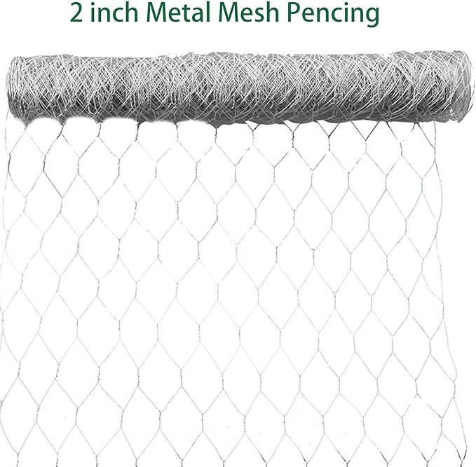 72 in x 50 ft, 2 inch Metal Mesh Pencing, Chicken Wire Fencing, Hexagonal Galvanized Poultry Wire Netting for Chicken, Duck, Goose, Rabbit Fencing