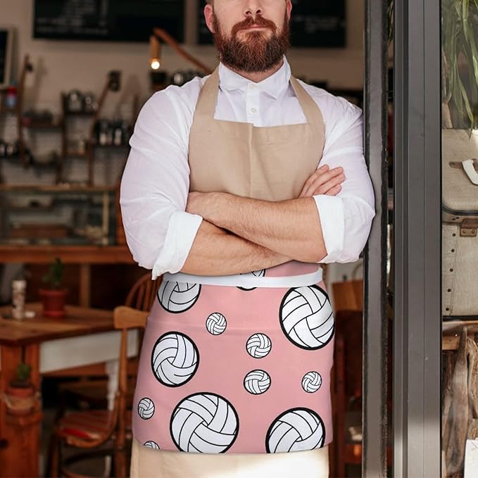 Unisex Half Waiter Waist Short Apron Waterproof Chef Works Waitress Aprons