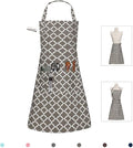 LessMo Kitchen Cooking Aprons with 3 Pockets for Men Women - Cotton Adjustable Professional Grade Chef Apron for Kitchen, BBQ & Grill (Light Gray)