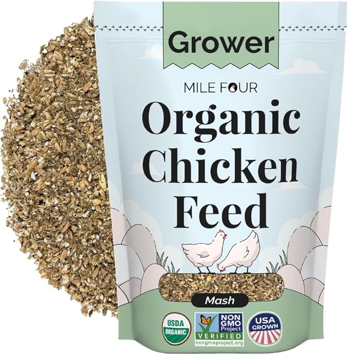Grower Chicken Kit - Feed & Grit - Grower Chick Mash 2 lbs., Non-GMO, USA Grown, 21% Protein, Corn-Free, 100% Natural Mineral Chicken Grit 4 lbs.