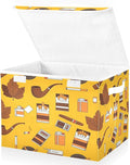 Pipes Leaves Ashtrays Smoke Storage Bins with Lids Foldable Storage Basket with Handles Collapsible Large Fabric Organizer Containers for Clothes Shelves Closet Office Home