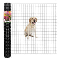 Black PVC Coated Welded Wire Fence 48 Inch x 25 Foot, 2 Inch x 3 Inch 16GA, Garden Border Fencing Roll Vinyl Coating Metal Wire Mesh for Yard Vegetable Plant Protection Poultry Netting