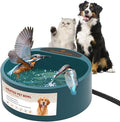 Enjoying Heated Pet Bowl for Cat Outdoor, 2.2 L, Ice Free, Heated Water Bowl for Dogs Chickens Rabbits Birds, Intellectual Temperature Control Thermal Bowl, Green
