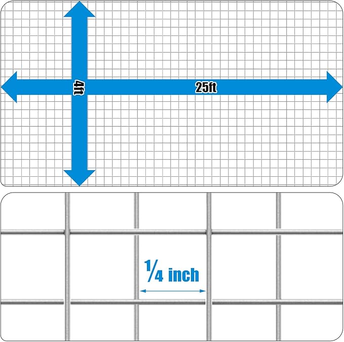 Fencer Wire 23 Gauge Galvanized Hardware Cloth with Mesh Size 1/4" x 1/4" (4 ft. x 25 ft.)