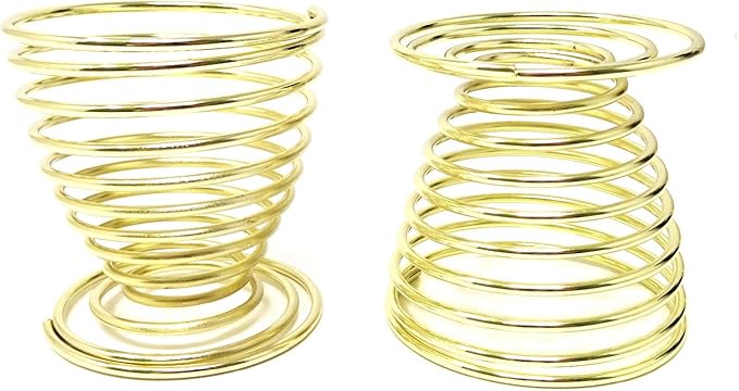 Honbay 4PCS Stainless Steel Spring Wire Tray Egg Cups Holder Serving Cup Egg Tray for Egg (gold)