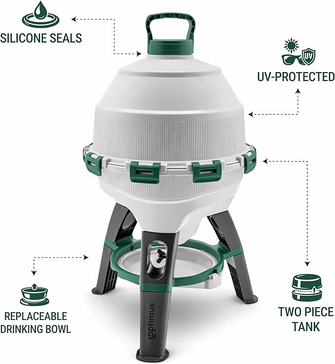 Hatching Time Automatic Poultry Drinker 6 Gallon 22.7 L – Gravity-Fed Chicken Waterer for Coop – UV-Stabilized Plastic Chicken Water Feeder – Easy-Clean, Top-Fill Water Dispenser for Chickens & Ducks