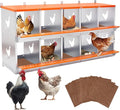 Chicken Nesting Box for Laying Eggs - 10 Room Chicken Laying Boxes, Nesting Boxes for Chickens, Heavy Duty Metal Chicken Coop (53" L x 17" W x 25" H)