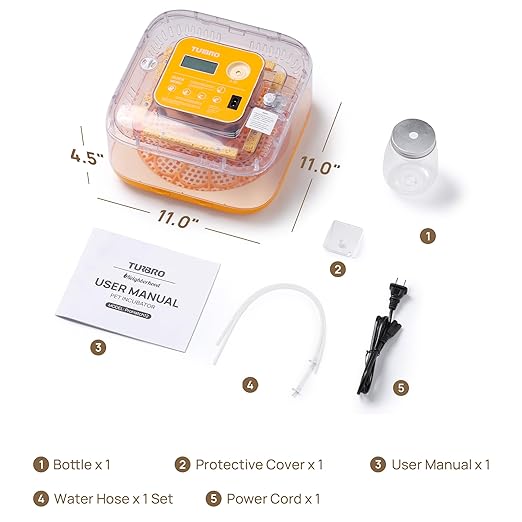 TURBRO 12 Egg Incubator with Automatic Egg Turning, Incubator for Hatching Eggs with Auto-Temperature and Humidity Control, Egg Candler, for Chicken, Duck, Quail, Use in Farm, Home, Classroom, Lab