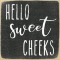 Farmisms 5x5 Inspirational Wooden Rustic Country Signs for Country Farm Living –Hello Sweet Cheeks