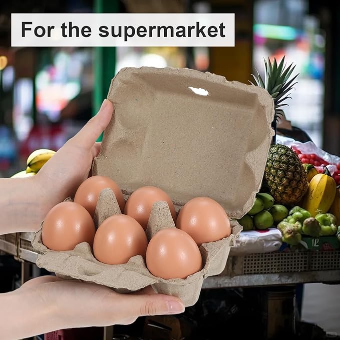 20 PCS Egg Cartons Bulk, Half Dozen Egg Cartons Moisture-Resistant Pulp Reusable Eggs Organizer Vintage Normal Size Eggs Storage for Refrigerator Organization, Crafting and DIY Graffiti