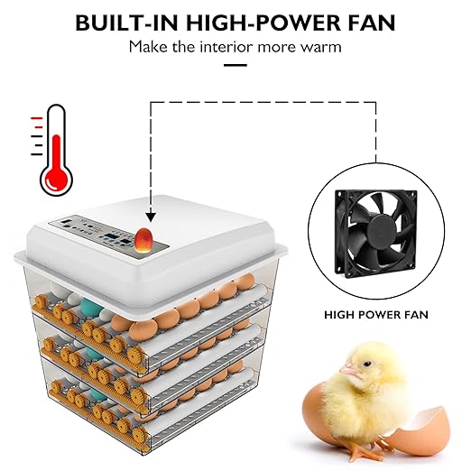 Egg Incubator,Egg Incubator with Automatic Egg Turning and Humidity Control,Poultry Hatcher for Chickens Ducks Birds (180 Eggs)
