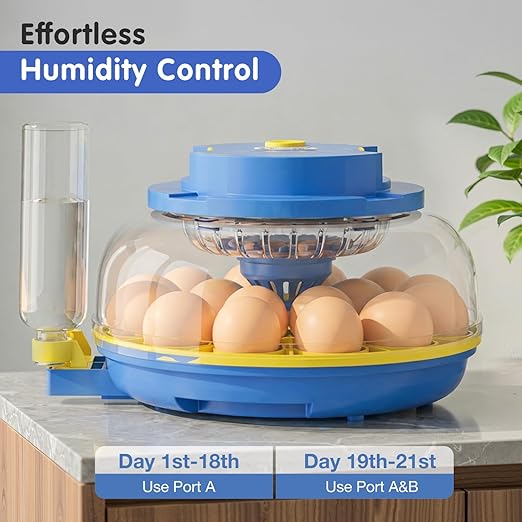 Chicken Egg Incubators for Hatching Eggs, 18 Egg Incubator with Automatic Egg Turning, Digital Control, 2 Egg Trays, Candler & Automatic Water Refill for Chicken Quail Duck Turkey Goose Bird